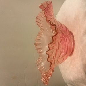 Hand blown pink glass